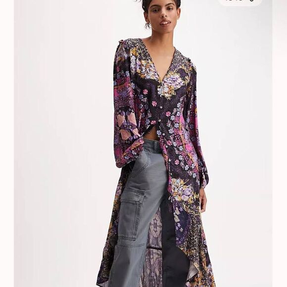 Free people - Marais Printed Midi Dress size Xs - Picture 1 of 10